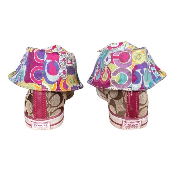 Coach Bonney Poppy high top converse style gold over sneakers Sz7 - Picture 10 of 10